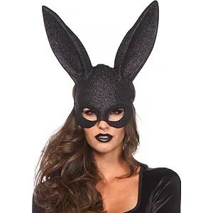 Masca Glitter Masquerade Rabbit Negru pe SexLab