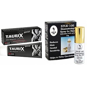 Pachet Crema Stimulatoare Taurix Extra Strong + Spray Stud 100 Original pe SexLab