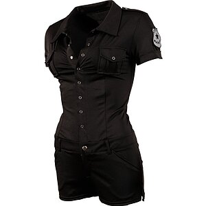 Costum Politista Cottelli Collection Jumpsuit Negru pe SexLab