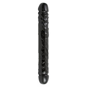 Dildo Double Header Jr. Veined Negru pe SexLab