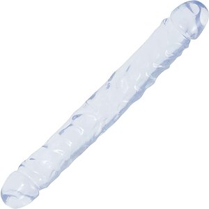 Dildo Dublu Crystal Jellies Jr. 30.5cm Transparent pe SexLab