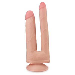 Dildo Dublu Cu Ventuza Skinlike Soft pe SexLab