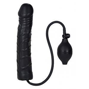 Dildo Realistic Inflatable Stud 9.5 inch Negru pe SexLab