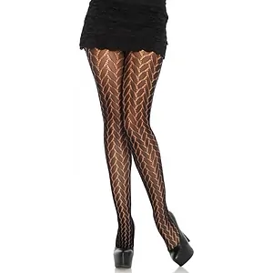 Dresuri Leg Avenue Plaited Lace Negru pe SexLab