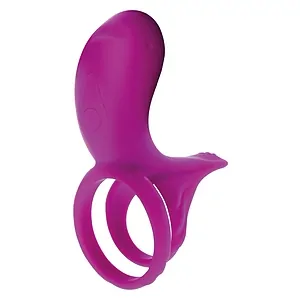 Inel Dubla Stimulare Couples Stimulator Ring Fuchsia pe SexLab