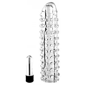 Prelungitor Penis Silikon Vibro Sleeve Transparent pe SexLab