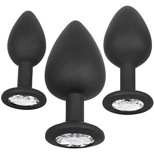 Set 3 Dopuri Anale Silicon Negru pe SexLab