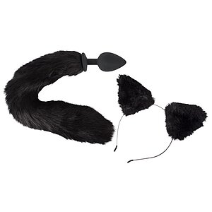 Set Bad Kitty Pet Play Plug And Ears Negru pe SexLab