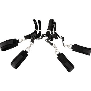 Set Bed Restraint Bondage Negru pe SexLab