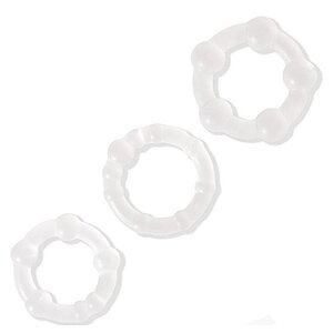 Set Inele Penis Beaded Penisring Transparent pe SexLab