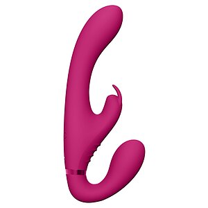 Suki Vibrating Strapless Strap-on Rabbit Roz pe SexLab