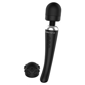 Vibrator Bodywand Curbat Rechargeable Negru pe SexLab