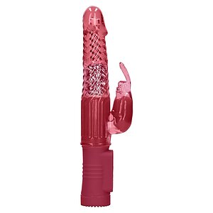 Vibrator Rotating Rabbit Rosu pe SexLab