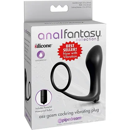 Anal Plug Cu Vibratii Si Inel Negru