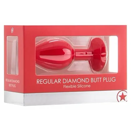 Anal Plug Regular Diamond Rosu