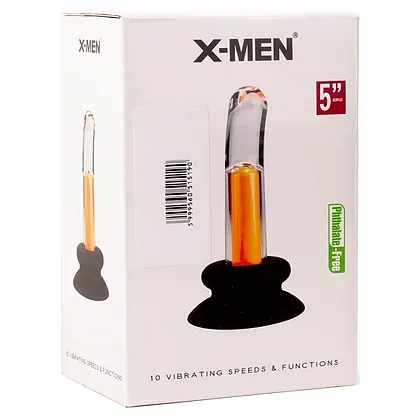 Anal Plug X-MEN 10 Speeds Vibrating Punct G Portocaliu