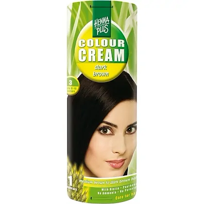 Crema nuantatoare, 3, Colour Cream Dark Brown, Hennaplus, 60 ml