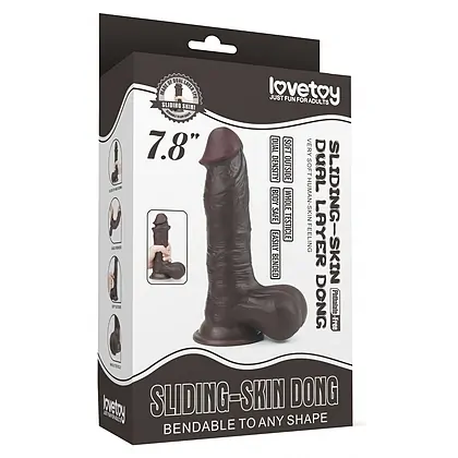 Dildo cu Ventuza Sliding Skin Dual Layer Dong Maro