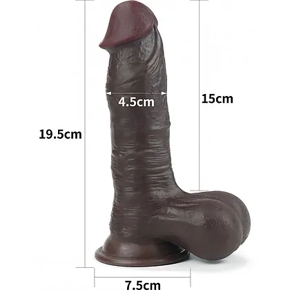 Dildo cu Ventuza Sliding Skin Dual Layer Dong Maro