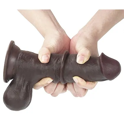 Dildo cu Ventuza Sliding Skin Dual Layer Dong Maro