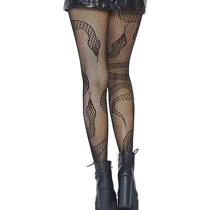 Dresuri Leg Avenue Snake Net Tights Negru XS-L