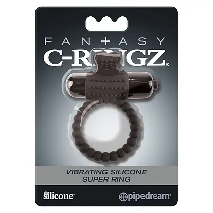 Inel cu Vibratii Fantasy C-Ringz Silicone Negru