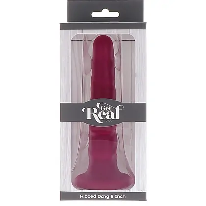 Ribbed Dong 6 Inch Rosu