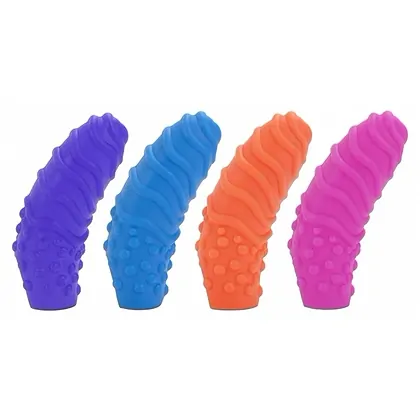 Set 4 Stimulatoare Silicone Finger Swirls Multicolor