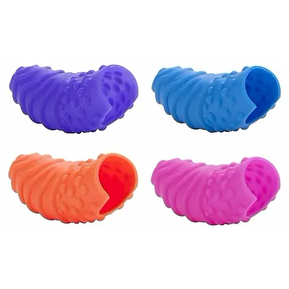 Set 4 Stimulatoare Silicone Finger Swirls Multicolor