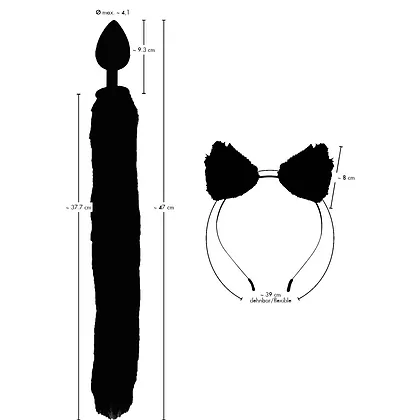 Set Bad Kitty Pet Play Plug And Ears Negru