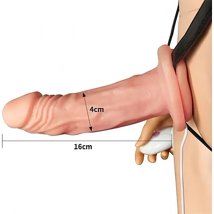 Strap On Vibrating Unisex Hollow 19cm