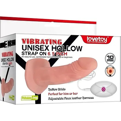 Strap On Vibrating Unisex Hollow 19cm