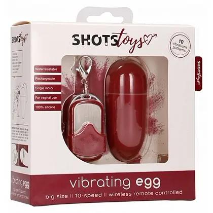 Vibrator 10 Speed Remote Egg Big Rosu