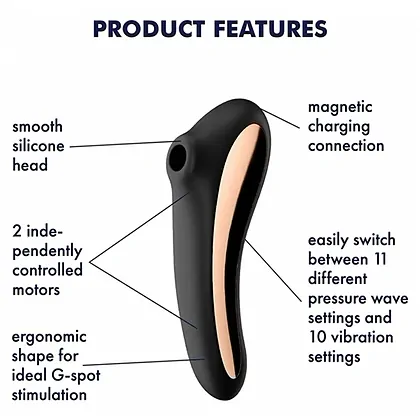 Vibrator Clitoridian Dual Kiss Satisfyer Negru