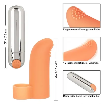 Vibrator Clitoridian Finger Tickler Portocaliu