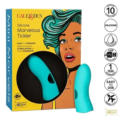 Vibrator Deget Silicone Marvelous Tickler Turcoaz