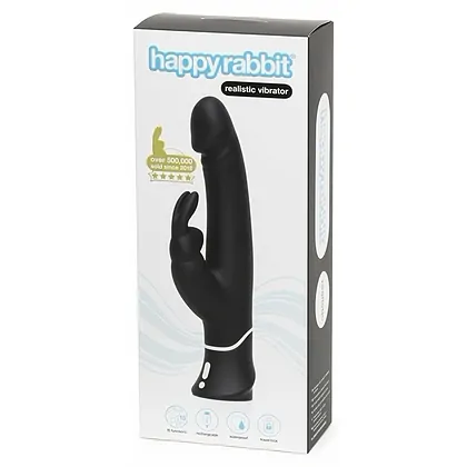 Vibrator Happy Rabbit Realistic Negru