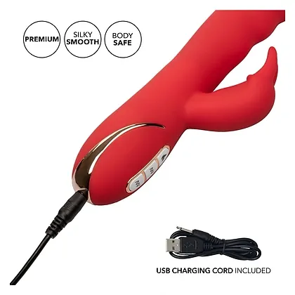 Vibrator Heated Ultra-Soft Rabbit Rosu