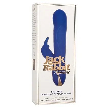 Vibrator Silicone Rotating Rabbit Albastru